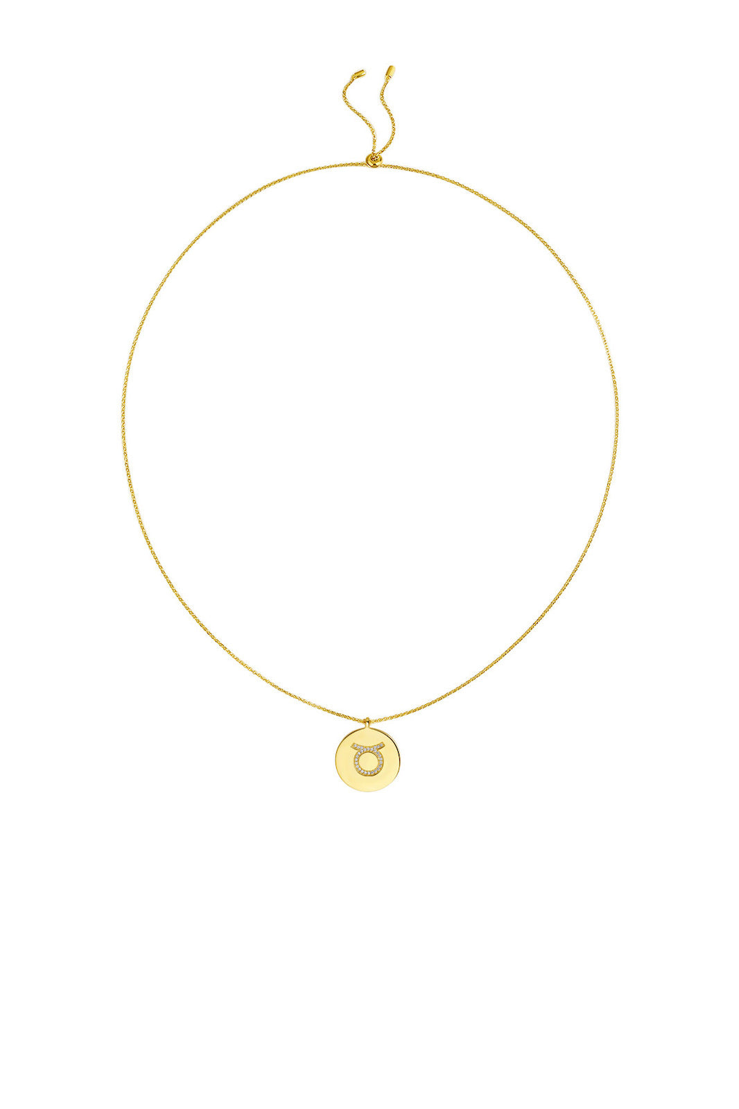 Gold Plated Silver Zodiac Necklace - Taurus Side View