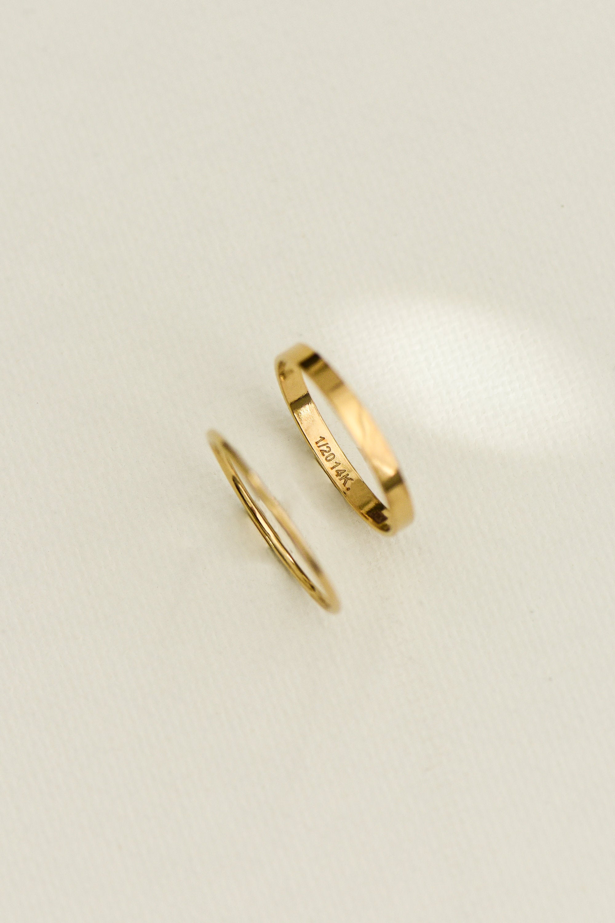 Minimalist Wide Stacking Ring 14k Gold Filled White Background