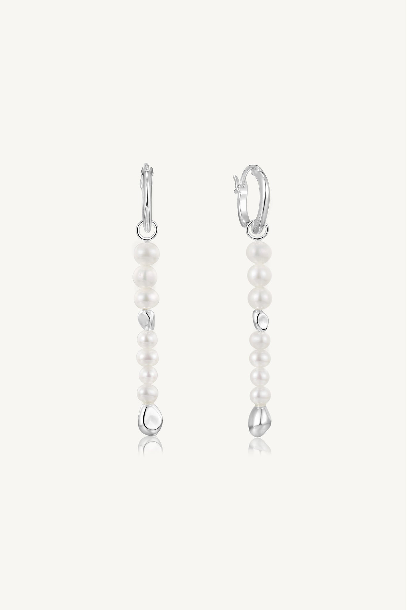 Round Freshwater Pearl with Sterling Silver Beads Earrings