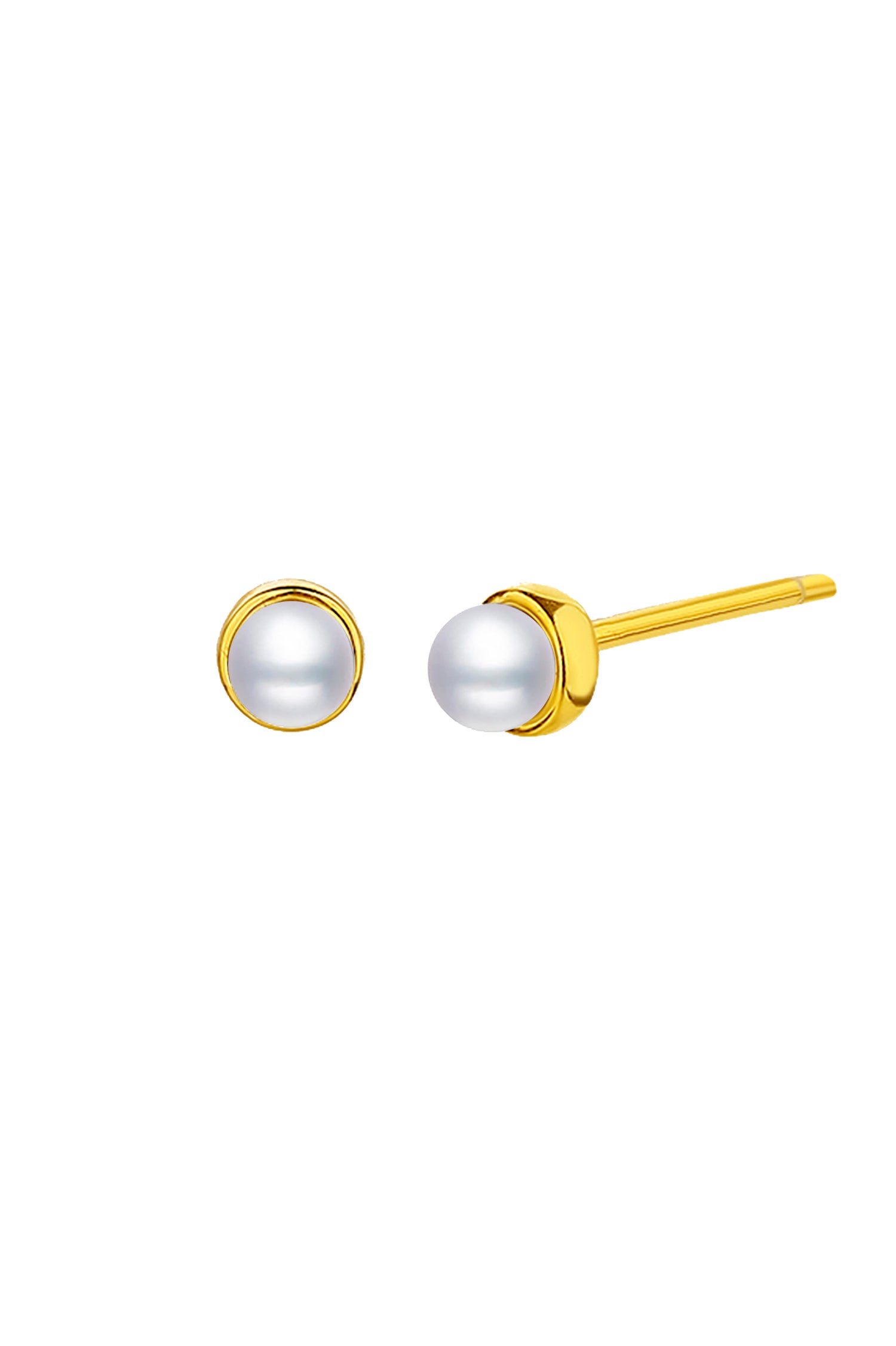 Shell Pearl Ear Studs White Background