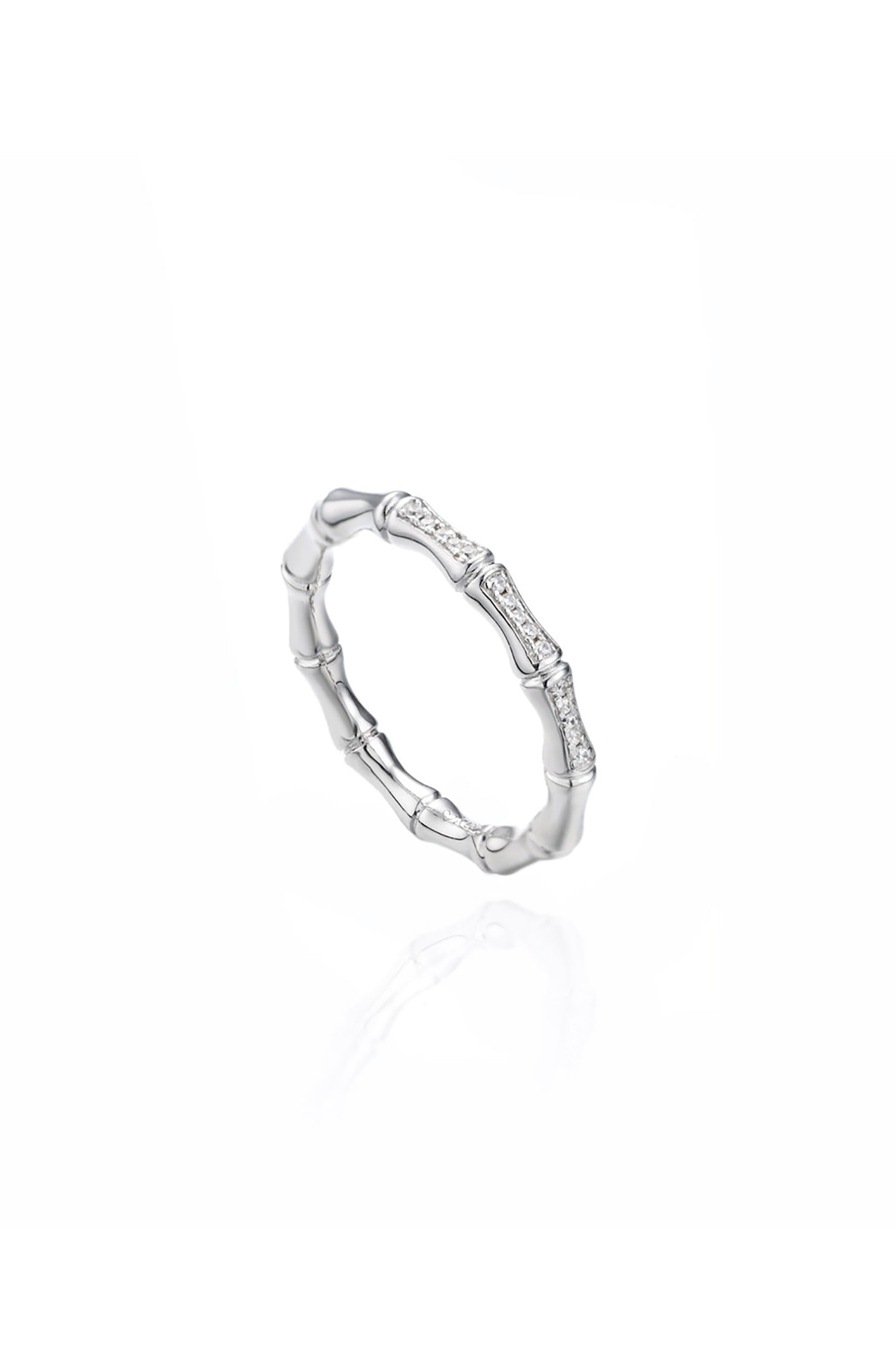 Bamboo Ring Sterling Silver  White Background