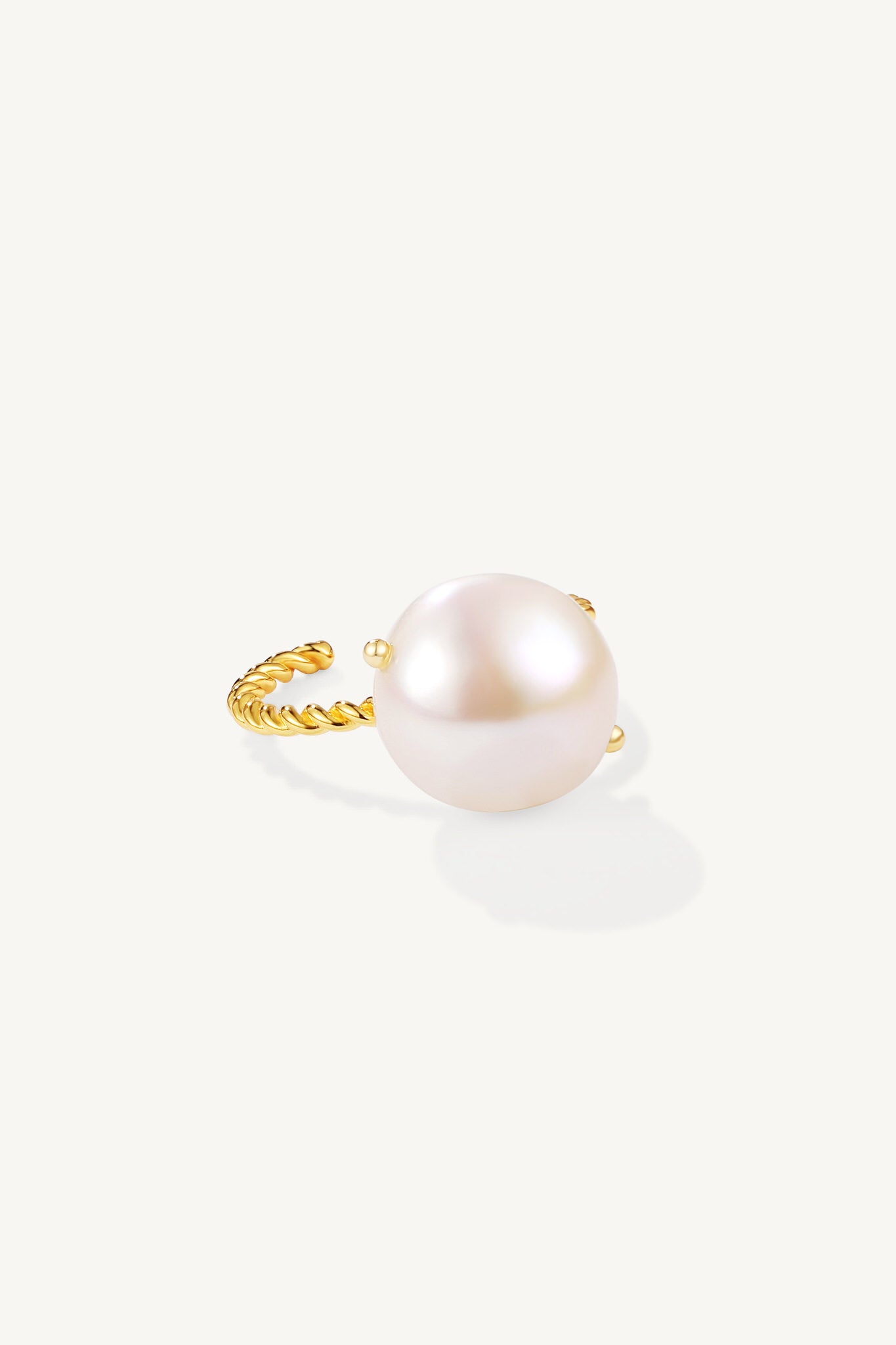 Baroque Pearl Open Twist Ring Gold Vermeil