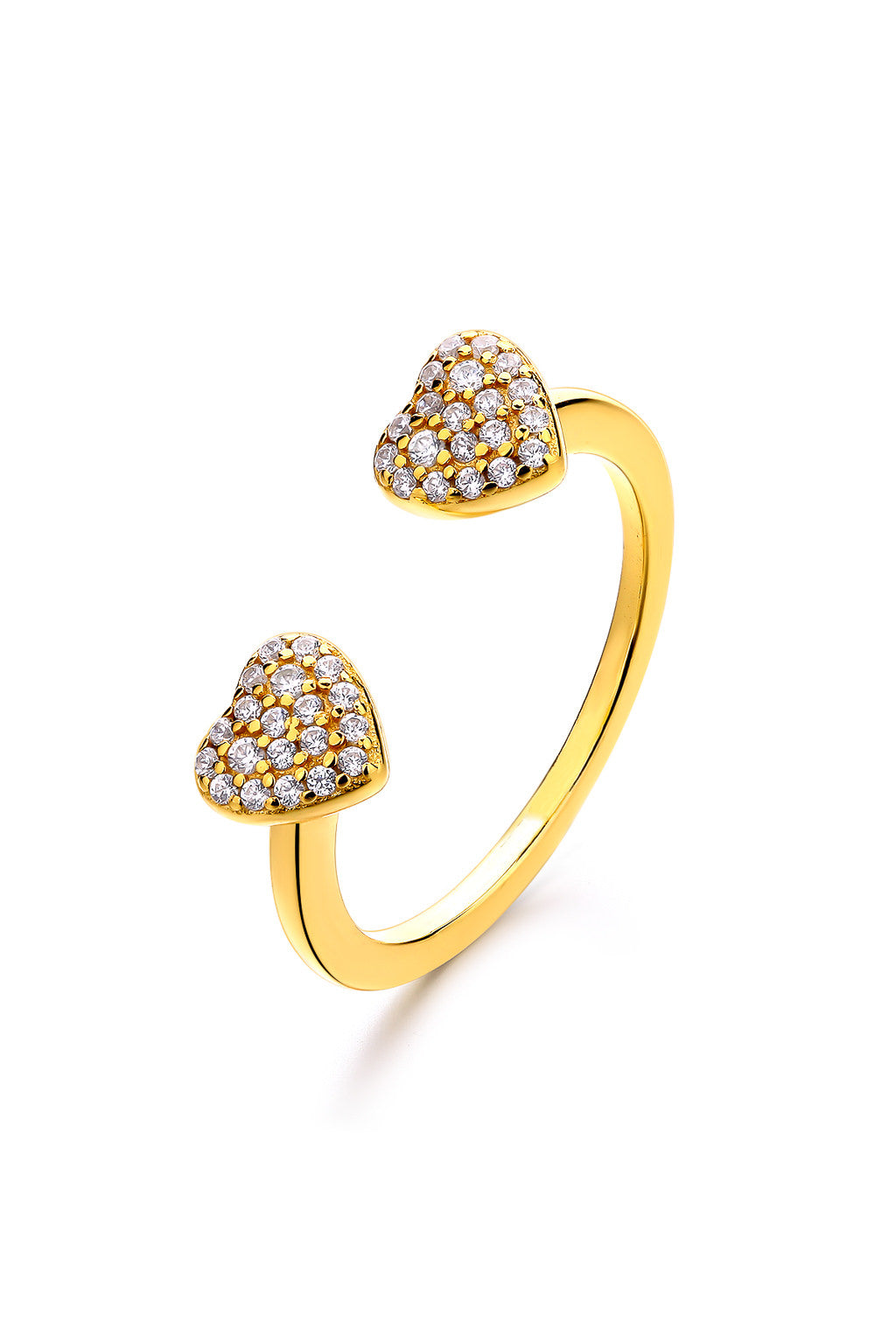Emoji Love Heart Eyes Gold Plated Silver Ring 