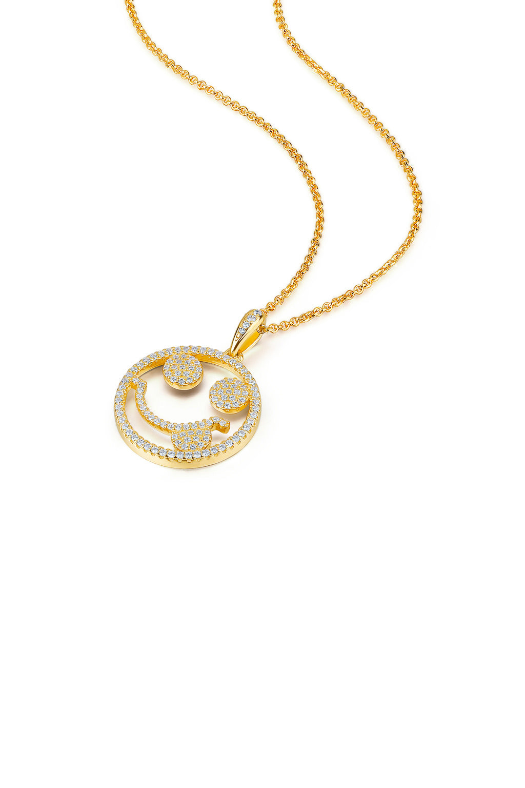 Emoji Just Kidding Gold Plated Silver Necklace Detail