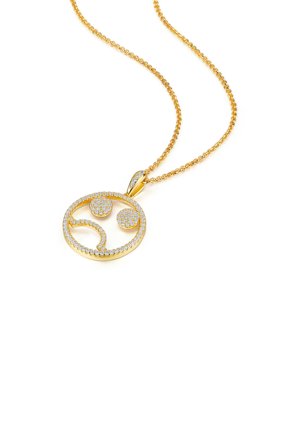 Emoji Monday Blue Gold Plated Silver Necklace Detail