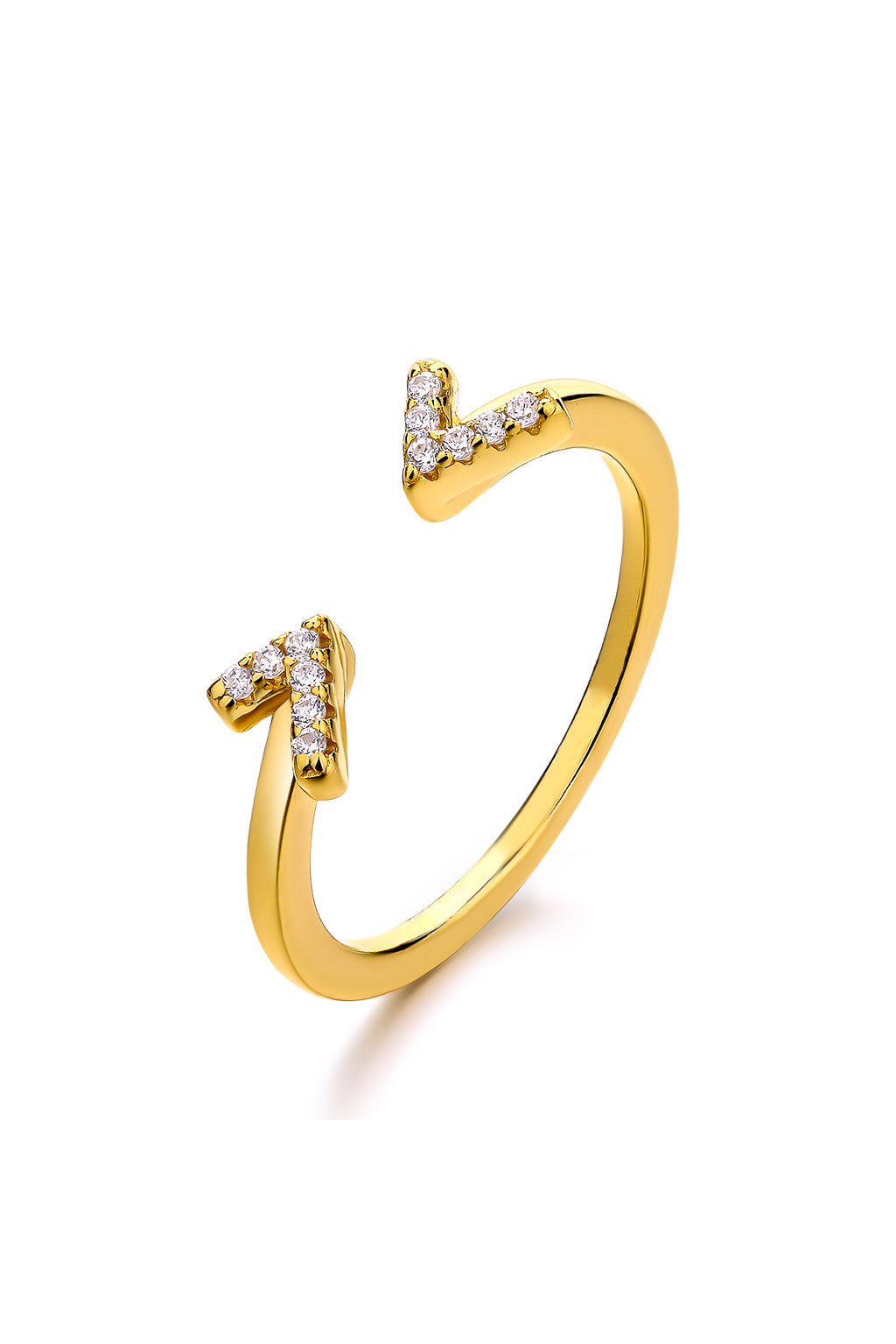 Emoji Winky Eyes Gold Plated Silver Ring