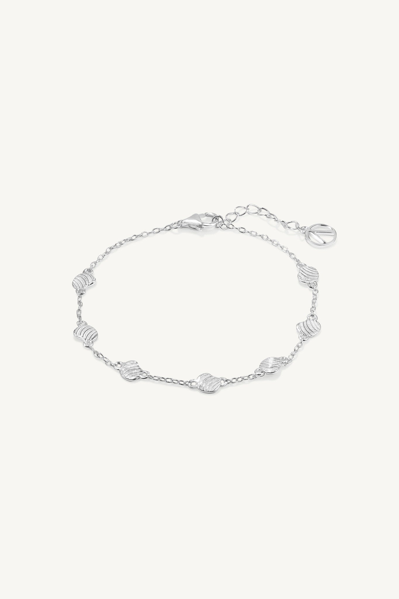 Engraved Shell Lines Chain Bracelet Sterling Silver