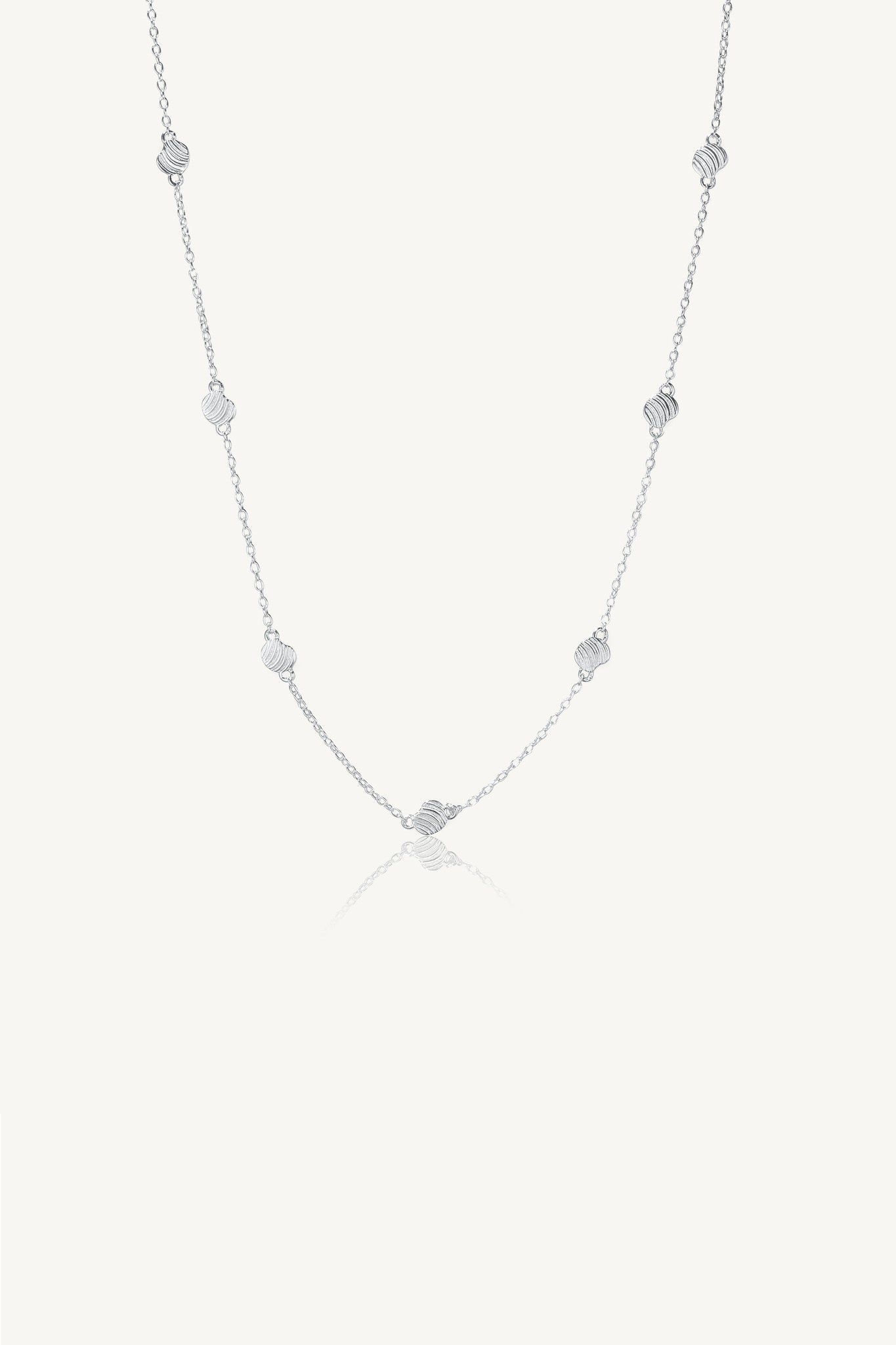 Engraved Shell Lines Chain Necklace Sterling Silver