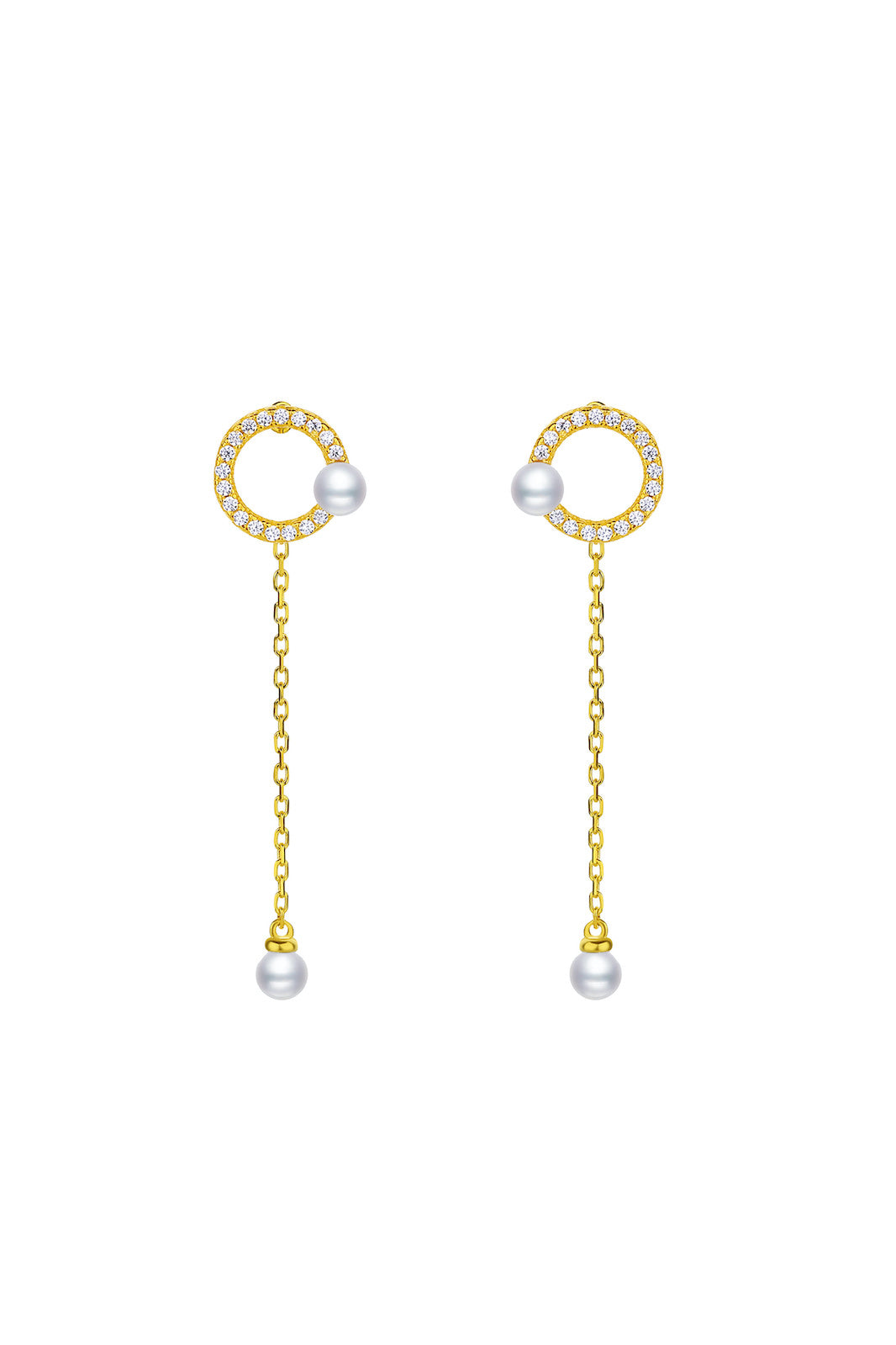 Gold Plated Geometrical Silver Earrings - Mini Circle