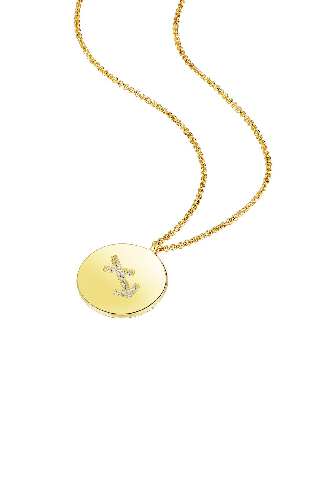Gold Plated Silver Zodiac Necklace - Sagittarius Side View