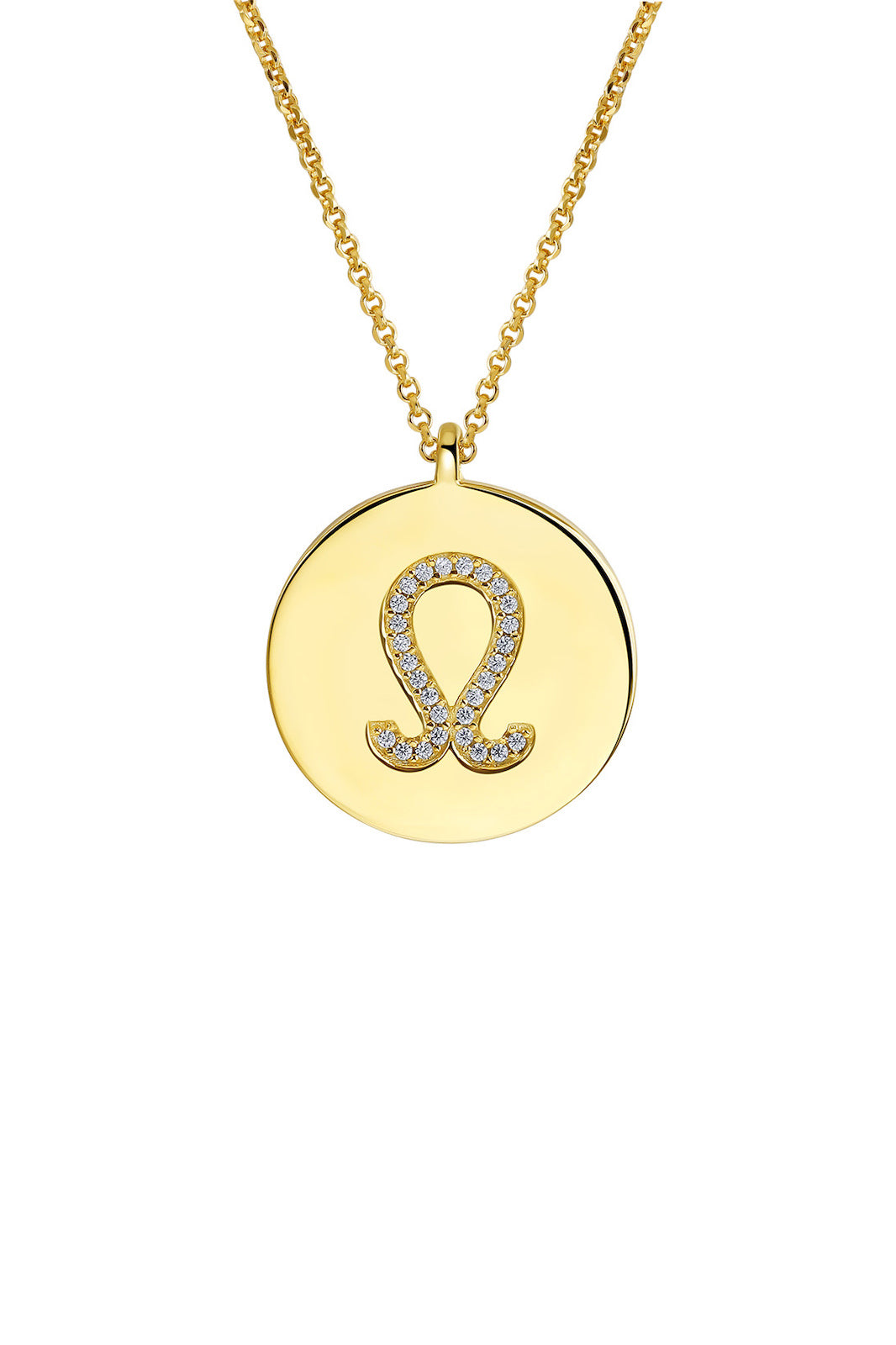 Gold Plated Silver Zodiac Necklace - Leo Side View