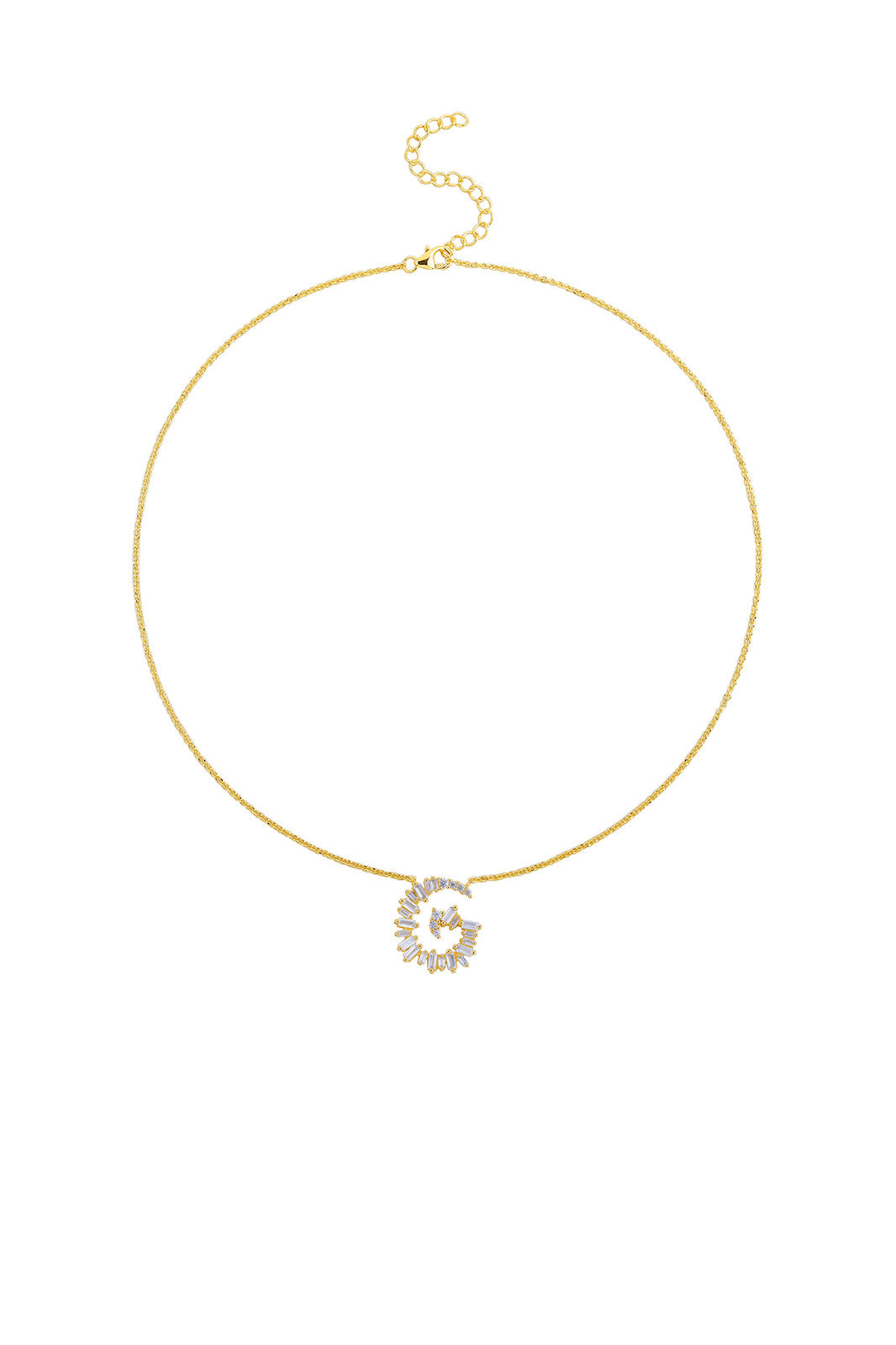 Gold Plated Sterling Silver Initial Necklace - Letter G Detail