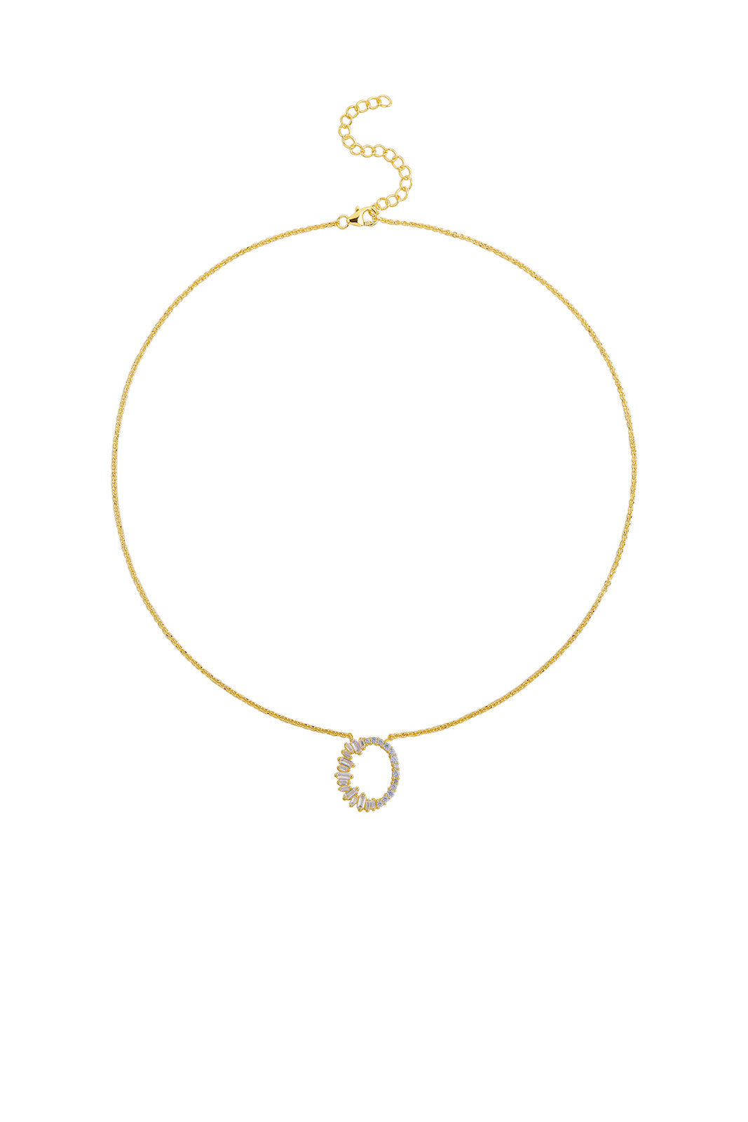 Gold Plated Sterling Silver Initial Necklace - Letter O Detail
