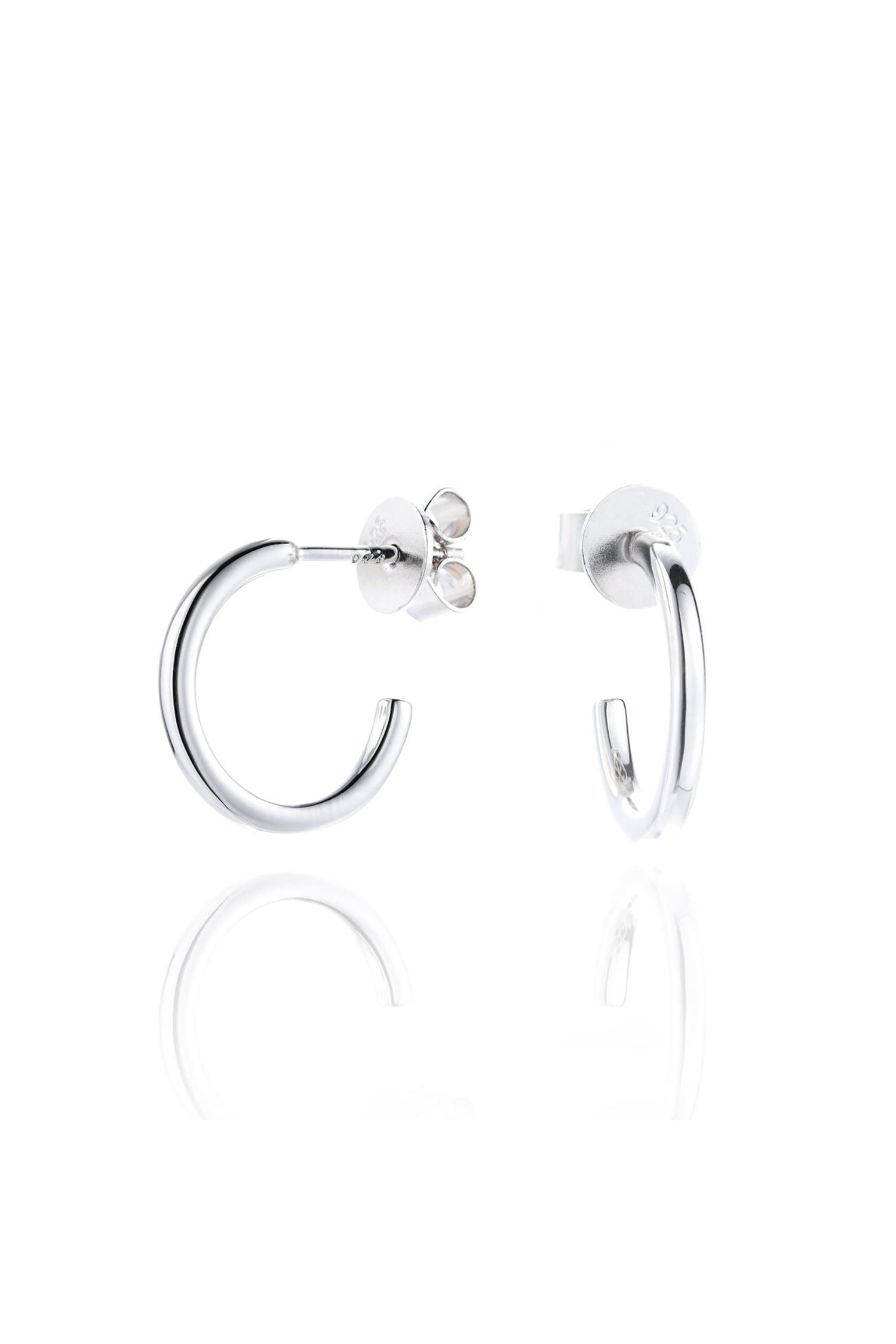  Mini Open Hoop Earrings Sterling Silver White Background