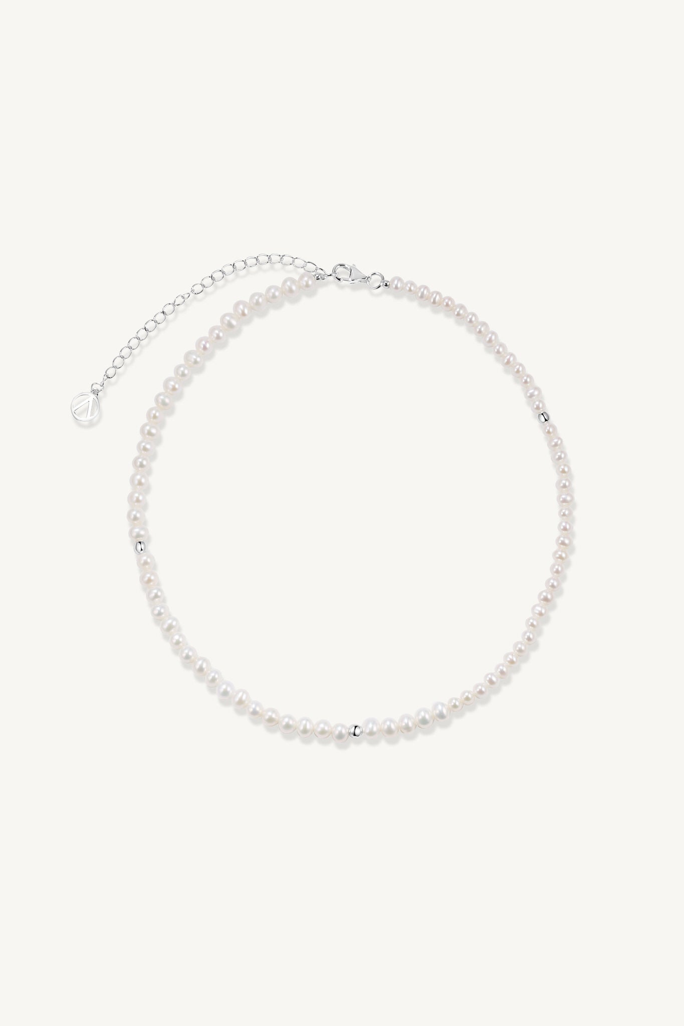 Round Freshwater Pearl with Organic Shaped Beads Choker Sterling Silver
